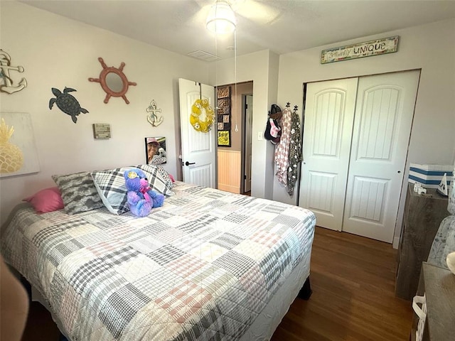 106 W Iowa St, Trenton, IL 62293 - bedroom with wood finished floors and a closet