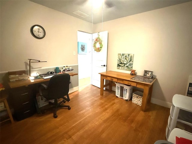 106 W Iowa St, Trenton, IL 62293 - office area featuring wood finished floors and baseboards