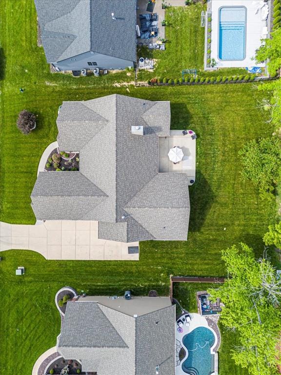 2604 Center Ave, Wildwood, MO 63040 - drone / aerial view of a pool area