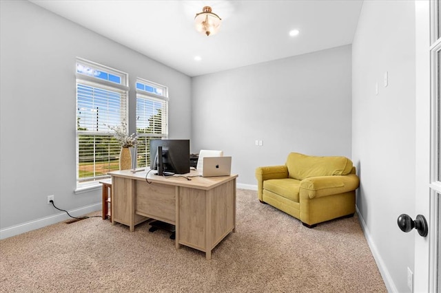 2604 Center Ave, Wildwood, MO 63040 - office featuring light colored carpet, baseboards, and recessed lighting