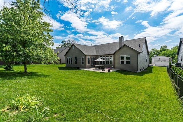 2604 Center Ave, Wildwood, MO 63040 - rear view of property with a patio area and a chimney