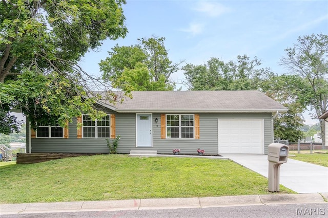 10 Jade Ln, Washington, MO 63090 - ranch-style home with driveway, an attached garage, and roof with shingles