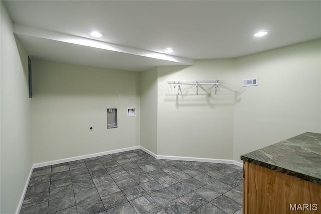 10 Jade Ln, Washington, MO 63090 - laundry area featuring electric dryer hookup, hookup for a washing machine, and recessed lighting