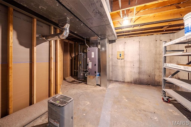 10 Jade Ln, Washington, MO 63090 - unfinished basement featuring water heater and heating unit