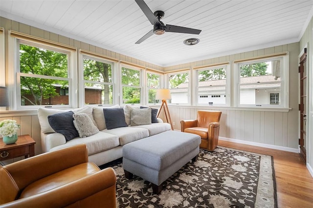 5 Homestead Acres, Olivette, MO 63132 - sunroom / solarium featuring wood ceiling, wood finished floors, baseboards, and wood walls
