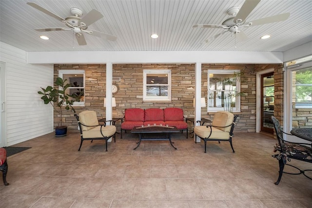 5 Homestead Acres, Olivette, MO 63132 - view of patio / terrace featuring ceiling fan and an outdoor hangout area