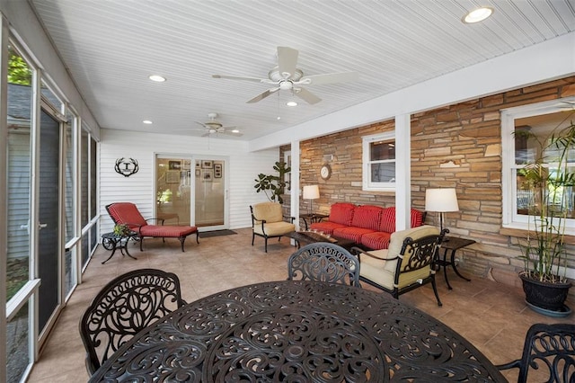 5 Homestead Acres, Olivette, MO 63132 - sunroom / solarium with an outdoor living space and a ceiling fan