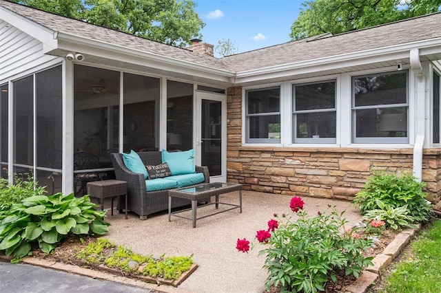 5 Homestead Acres, Olivette, MO 63132 - view of patio with a sunroom and an outdoor living space