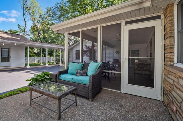 5 Homestead Acres, Olivette, MO 63132 - view of patio with a sunroom and an outdoor hangout area