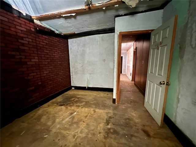 4240 California Ave, Saint Louis, MO 63111 - unfinished below grade area featuring brick wall