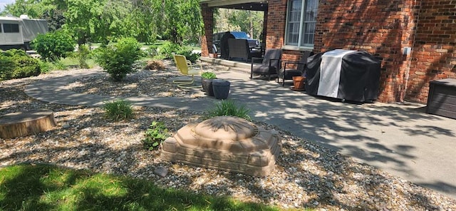 view of patio with area for grilling