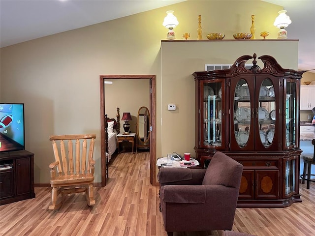 12460 Grassy Hollow Rd, Potosi, MO 63664 - living area featuring light wood-style floors and lofted ceiling