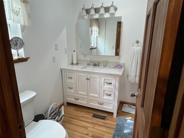 12460 Grassy Hollow Rd, Potosi, MO 63664 - bathroom with wood finished floors, vanity, and toilet