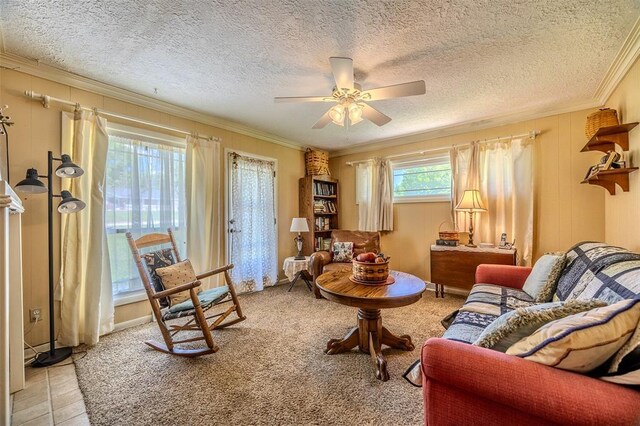 310 Smith Rd, Lebanon, MO 65536 - sitting room with ceiling fan, crown molding, and a textured ceiling