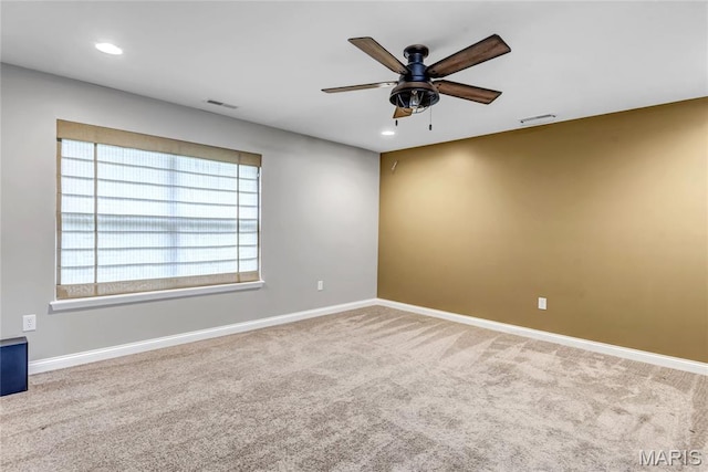 2001 Paul Renaud Blvd, Lake St Louis, MO 63367 - empty room with carpet floors, baseboards, a ceiling fan, and recessed lighting