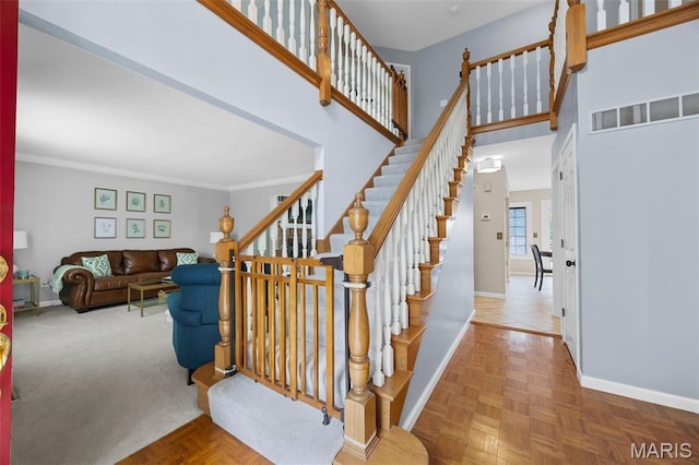 139 Foxtail Dr, Frontier Township, MO 63303 - stairway with baseboards and ornamental molding
