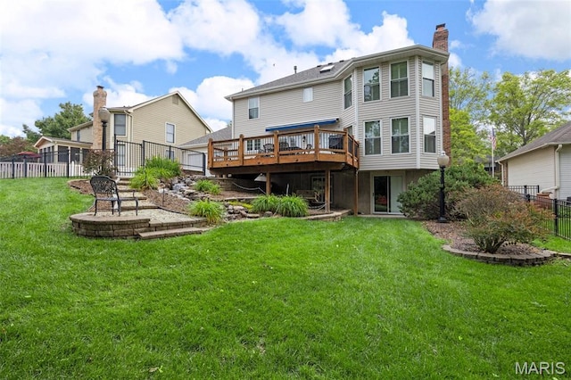 139 Foxtail Dr, Frontier Township, MO 63303 - rear view of property with a wooden deck and a chimney
