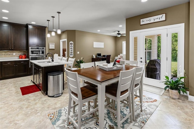 1514 Autumn St, Godfrey, IL 62035 - dining room featuring recessed lighting, healthy amount of natural light, and a ceiling fan