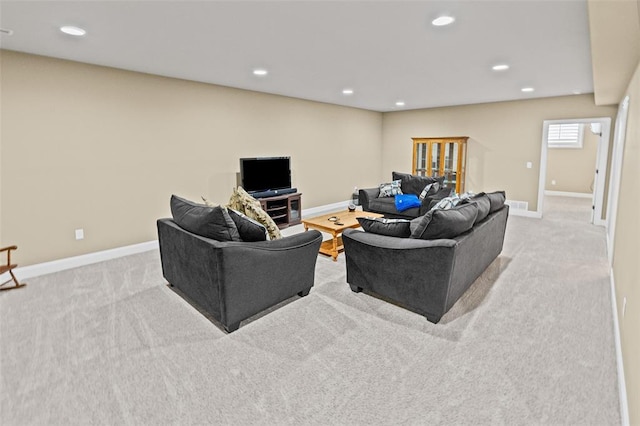 1514 Autumn St, Godfrey, IL 62035 - living room with carpet floors, recessed lighting, and baseboards