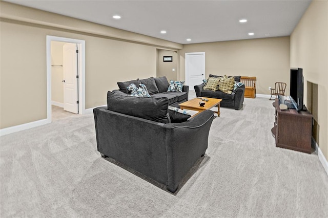 1514 Autumn St, Godfrey, IL 62035 - carpeted living room with baseboards and recessed lighting