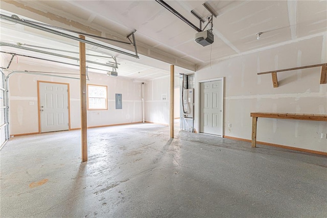 26805 Stephanie Ln, Laquey, MO 65534 - garage featuring a garage door opener and electric panel