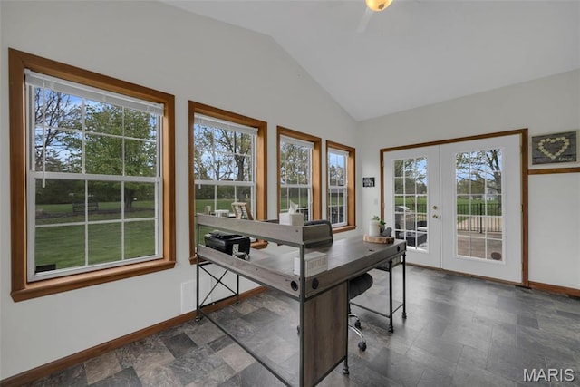 3 Jura Ct, Ofallon, MO 63368 - office space with lofted ceiling, plenty of natural light, french doors, and stone finish flooring