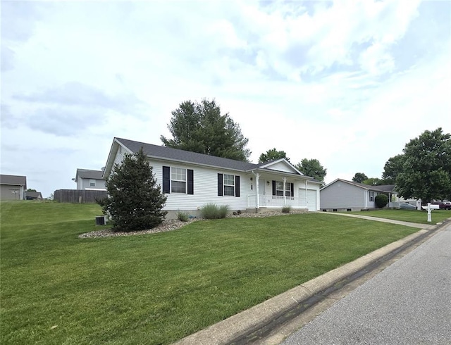 817 Daniels Trl, Marthasville, MO 63357 - ranch-style house featuring an attached garage and a front yard