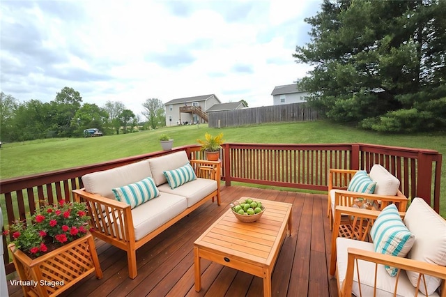 817 Daniels Trl, Marthasville, MO 63357 - wooden terrace featuring an outdoor living space