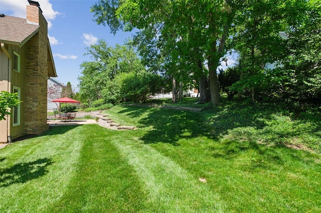 1807 Brookcreek Ln, Kirkwood, MO 63122 - view of green lawn with a patio