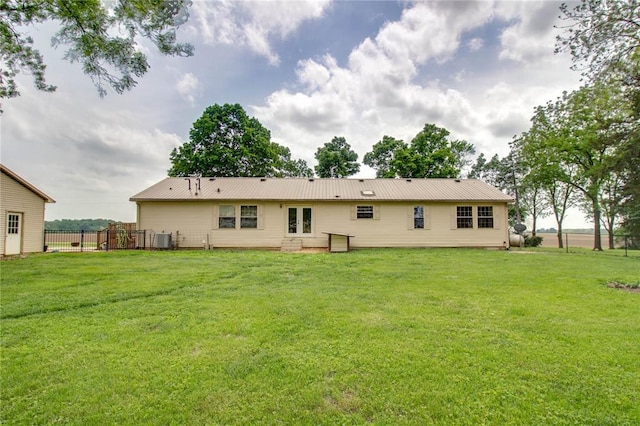 27467 Spruce Rd, Greenfield, IL 62044 - back of house featuring metal roof and cooling unit