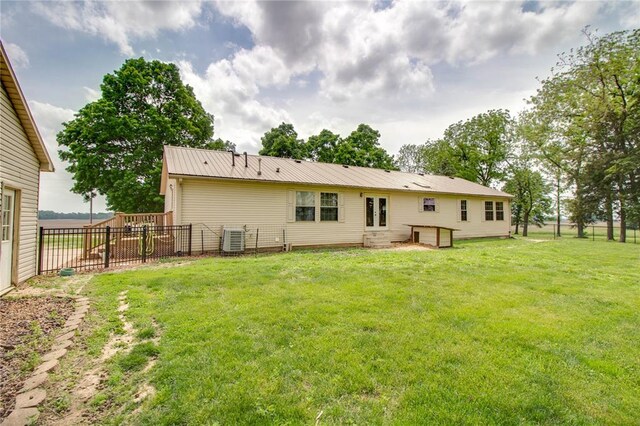 27467 Spruce Rd, Greenfield, IL 62044 - back of house with metal roof and central AC unit