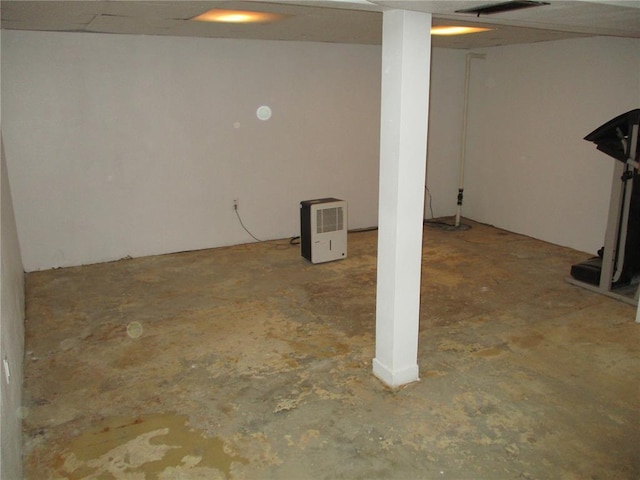 view of finished below grade area