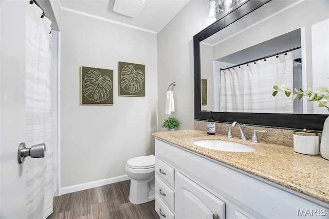 193 Harbor View Dr, Lake St Louis, MO 63367 - full bathroom with vanity, wood finished floors, and ornamental molding