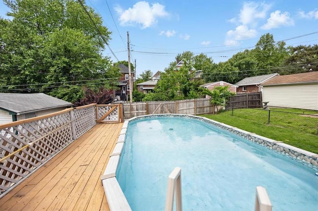 view of pool with a deck