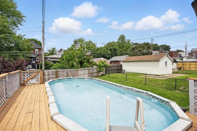 view of pool with a deck