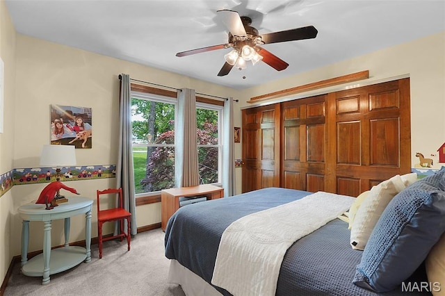 1553 Ridge Rd, Wildwood, MO 63021 - bedroom with light colored carpet and a ceiling fan