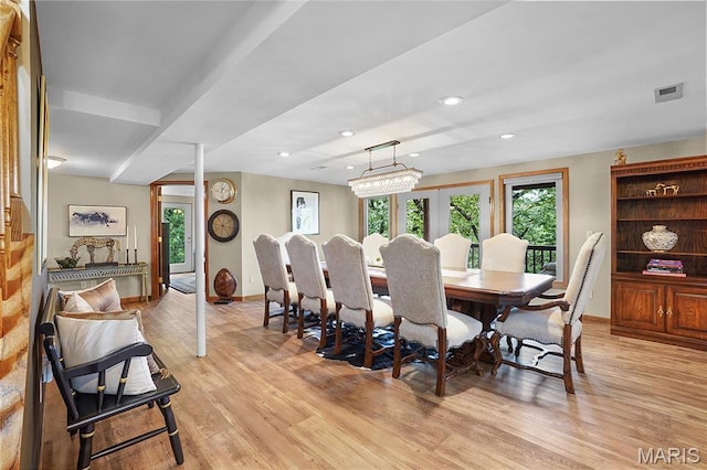 1553 Ridge Rd, Wildwood, MO 63021 - dining space with light wood-type flooring and recessed lighting