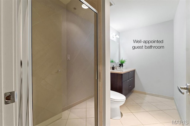 915 Olive St Unit 910, Saint Louis, MO 63101 - full bathroom with vanity, tile patterned flooring, and a stall shower