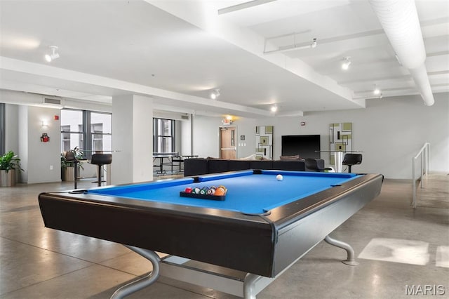 915 Olive St Unit 910, Saint Louis, MO 63101 - recreation room with concrete floors and billiards table