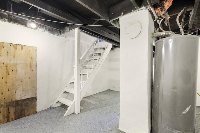 unfinished basement with stairs