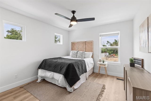 401 Rayburn Ave, Sunset Hills, MO 63127 - bedroom featuring light wood-style floors, baseboards, and ceiling fan