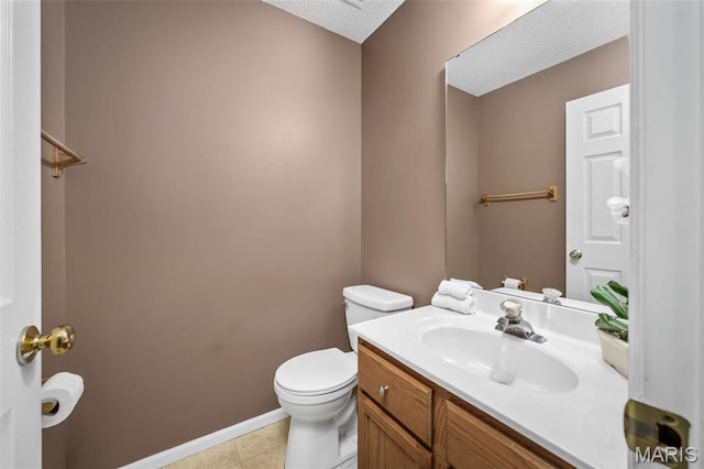 881 Sara Beth Ct, Saint Peters, MO 63376 - half bath with vanity, a textured ceiling, and tile patterned floors