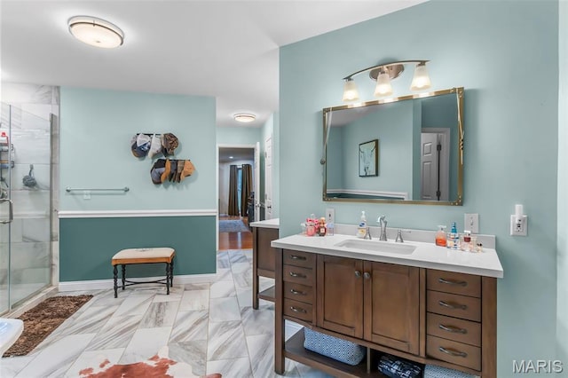 15092 State Highway Ad, Dexter, MO 63841 - bathroom with vanity and a stall shower