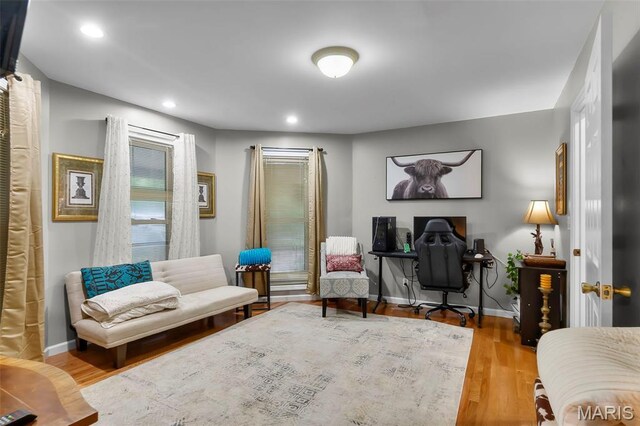 15092 State Highway Ad, Dexter, MO 63841 - living room with wood finished floors, recessed lighting, and an office area