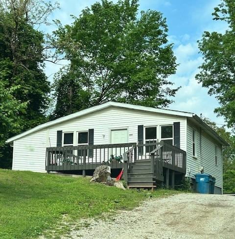 645 Isherwood Ave, Edwardsville, IL 62025 - rear view of house featuring a deck and a yard