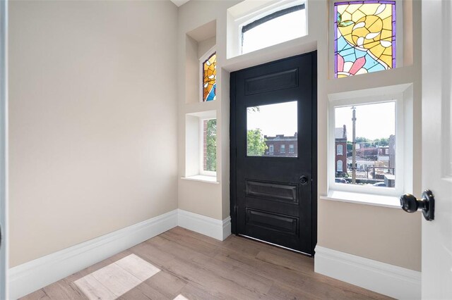 3235 S Jefferson Ave, Saint Louis, MO 63118 - foyer entrance featuring baseboards and wood finished floors