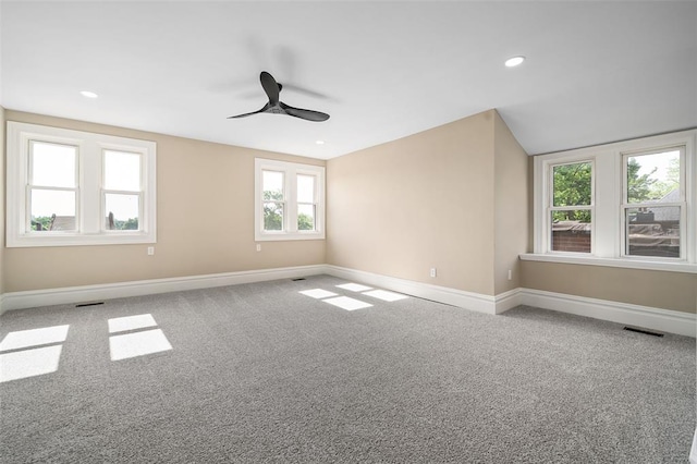 3235 S Jefferson Ave, Saint Louis, MO 63118 - carpeted spare room with ceiling fan, baseboards, and recessed lighting