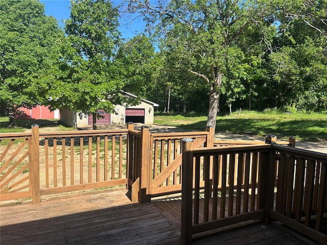 12219 Peter Moore Ln, De Soto, MO 63020 - deck featuring an outbuilding