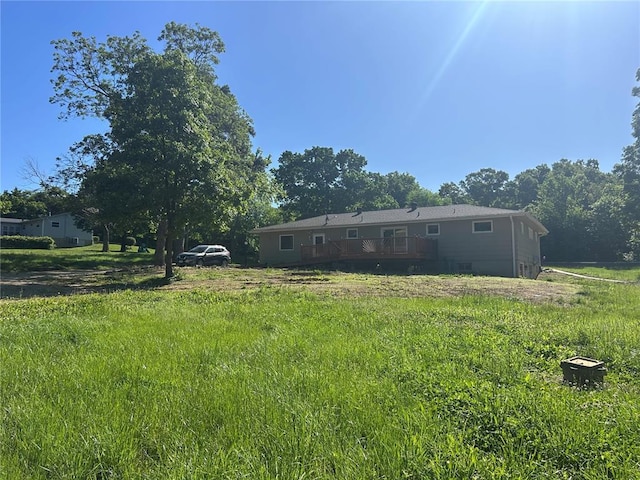 12219 Peter Moore Ln, De Soto, MO 63020 - view of yard featuring a wooden deck
