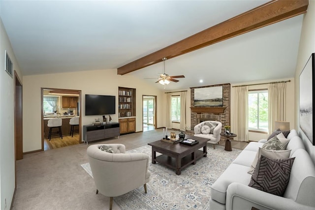 14 Wimbly Pl, Saint Charles, MO 63301 - living area featuring a ceiling fan and light colored carpet